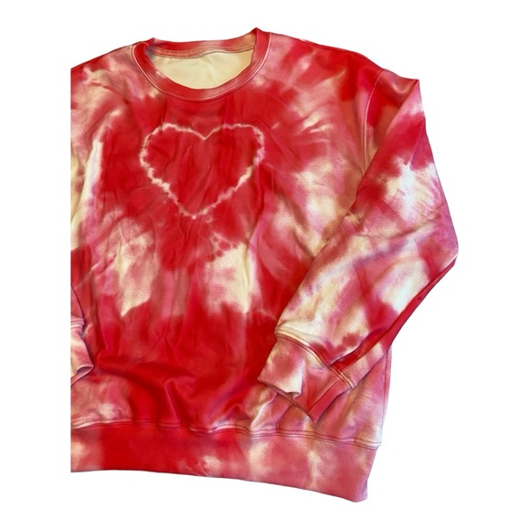 Women’s heart tie-dye print oversized sweatshirt sz S NWOT - Picture 4 of 7
